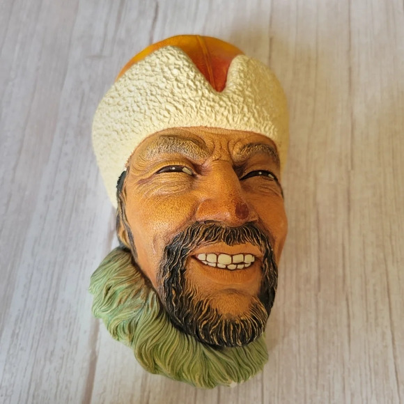 Himalayan Bossons Chalkware  Wall Hanging Head - Picture 1 of 9
